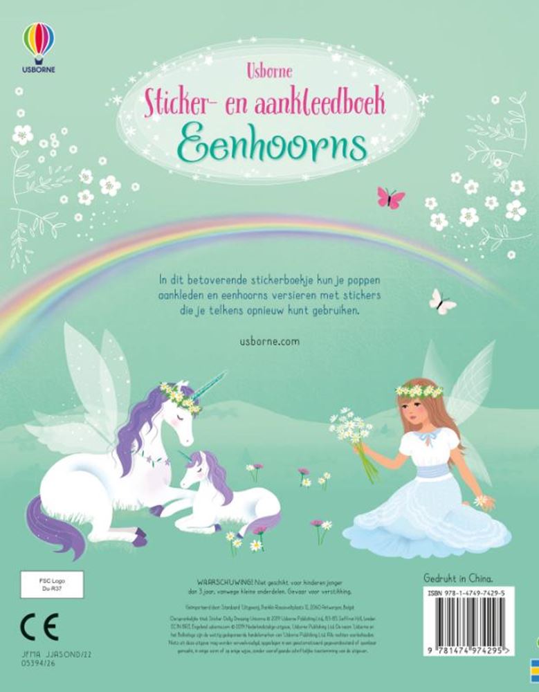Load image into Gallery viewer, Sticker-en aankleedboek eenhoorns. 4+
