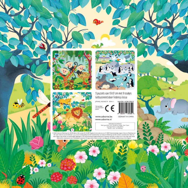 Load image into Gallery viewer, Boek met 3 puzzels, de dierentuin. 3+
