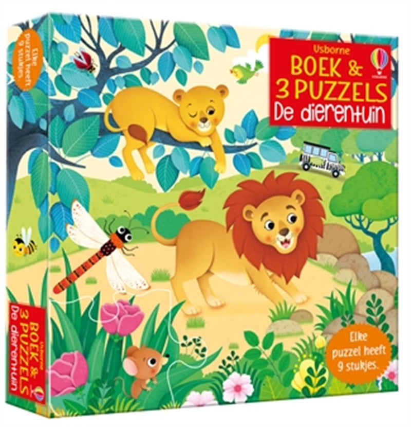 Load image into Gallery viewer, Boek met 3 puzzels, de dierentuin. 3+

