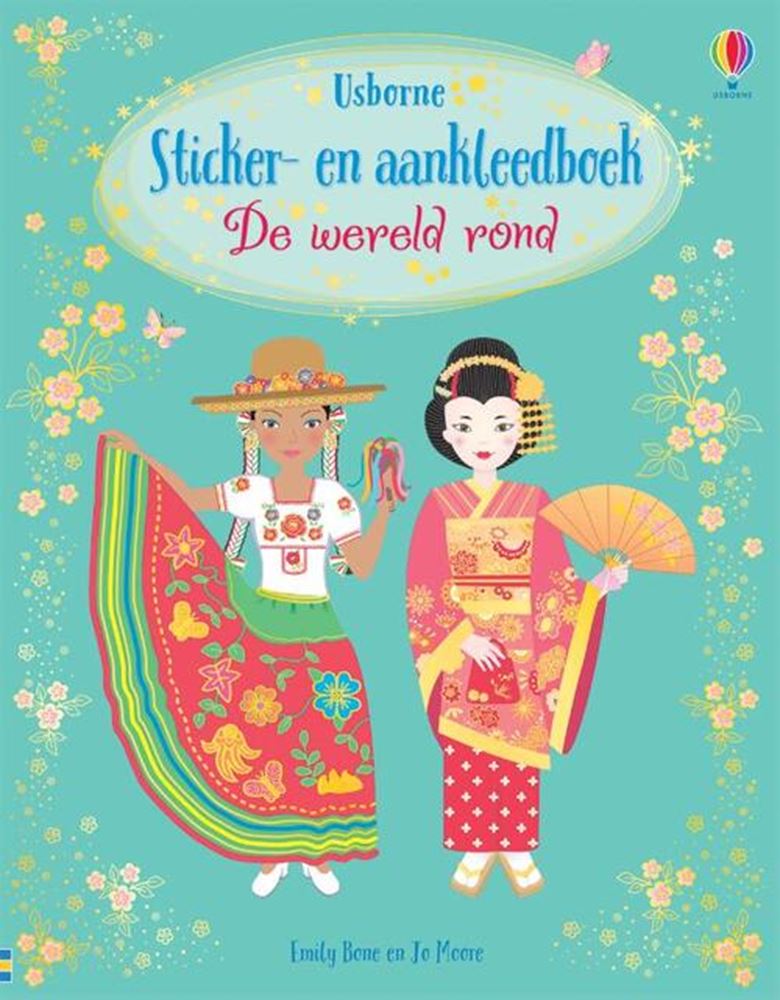 Load image into Gallery viewer, Sticker en aankleedboek de wereld rond.
