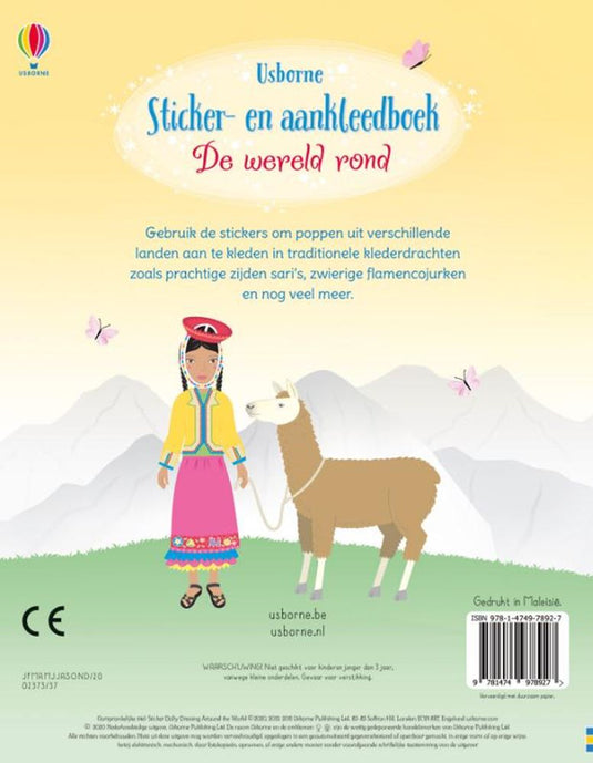 Sticker en aankleedboek de wereld rond.