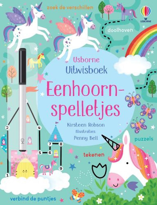Wpg uitgevers uitwisboek: eenhoornspelletjes. 3+