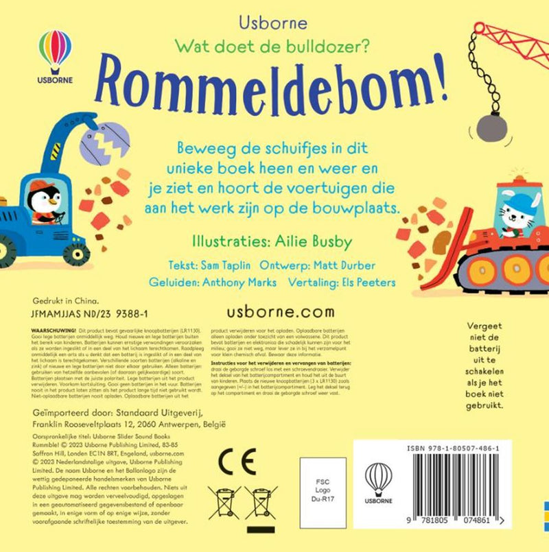 Load image into Gallery viewer, Wat doet de bulldozer? rommeldebom! 1+
