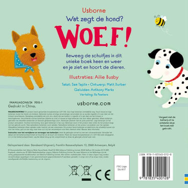 Wat zegt de hond? woef! 1+