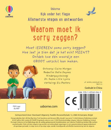 Waarom moet ik sorry zeggen? 3+