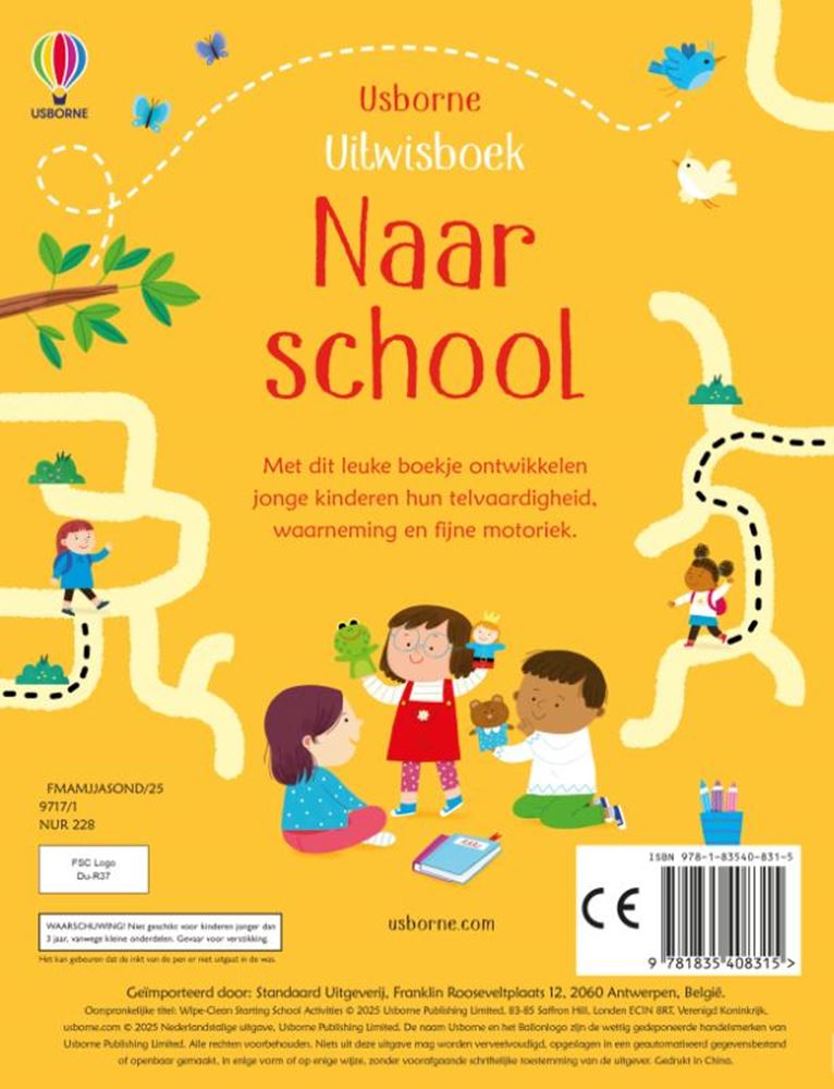 Load image into Gallery viewer, Uitwisboek: naar school 3+
