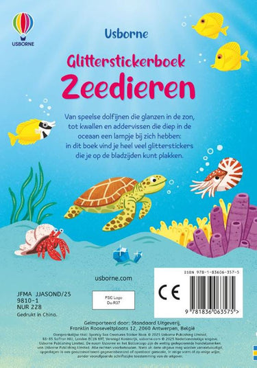 Glitterstickerboek: zeedieren 3+