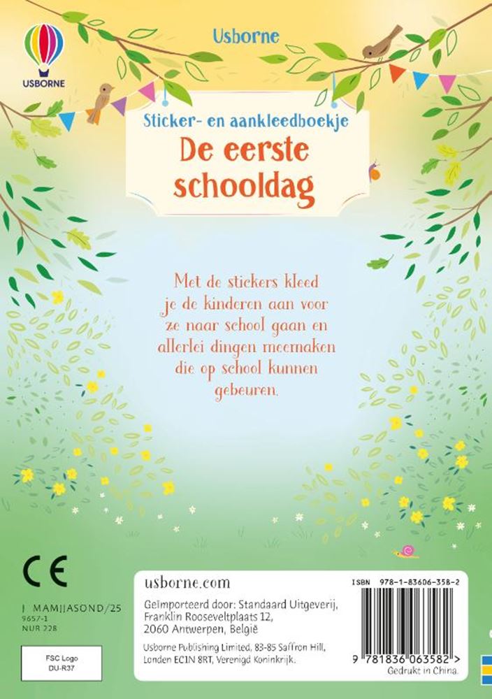 Load image into Gallery viewer, Stickerboek: de eerste schooldag 3+
