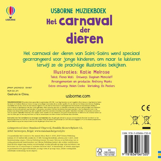 Geluidenboek het carnaval der dieren 3+