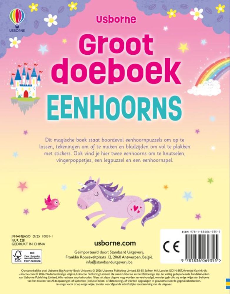 Load image into Gallery viewer, Groot doeboek eenhoorns 4+
