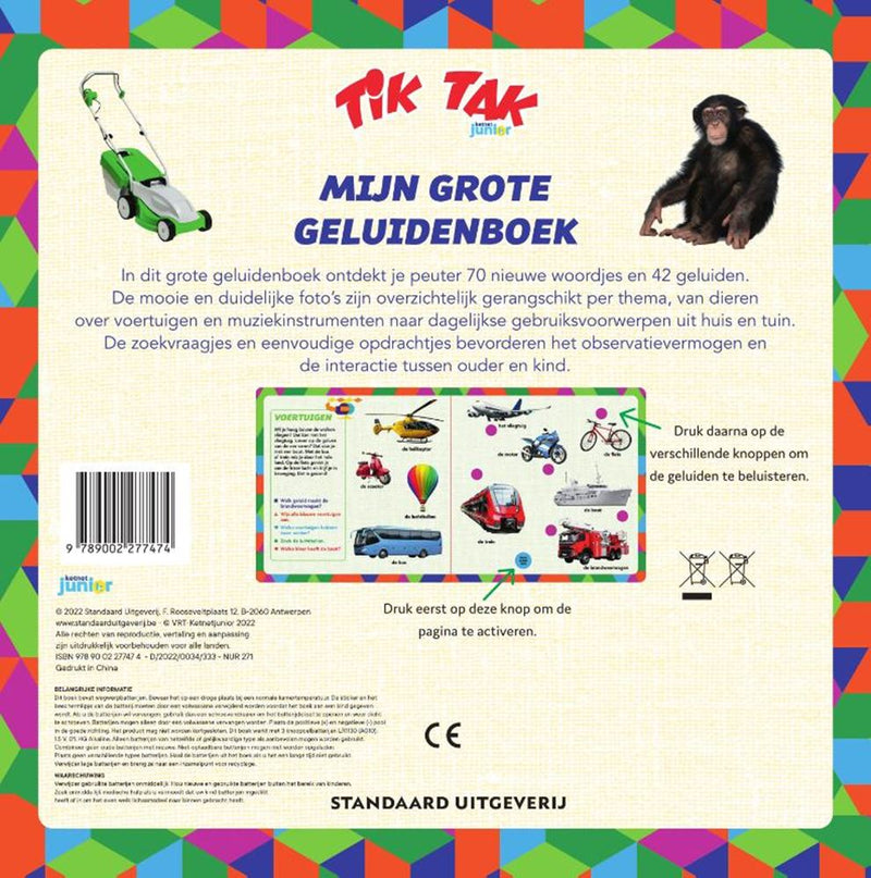 Load image into Gallery viewer, Tik tak grote geluidenboek, 42 geluiden.

