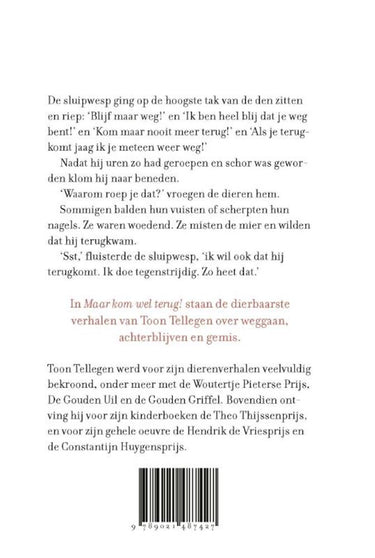 Toon tellegen: maar kom wel terug! cadea