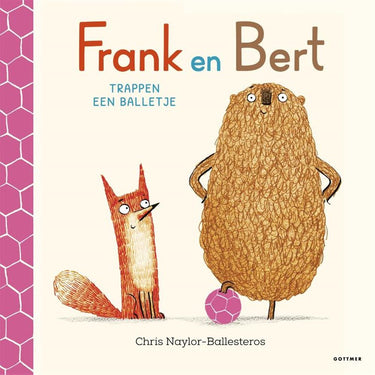 Frank en bert trappen een balletje. 3+