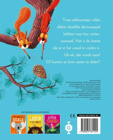 Kartonboek: twee vechtende eekhoorntjes