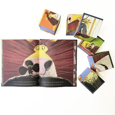 Boek en blokpuzzel de leeuw in de muis 5
