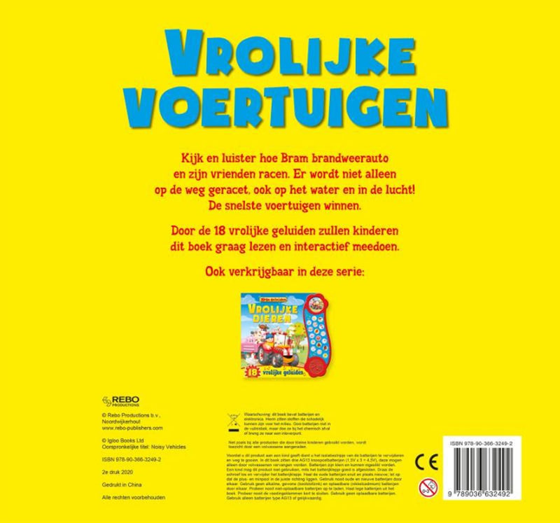 Load image into Gallery viewer, Rebo publishers mega geluidenboek - vrolijke voertuigen
