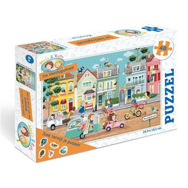 Rebo productions legpuzzel de verstopstraat junior 48 stukjes