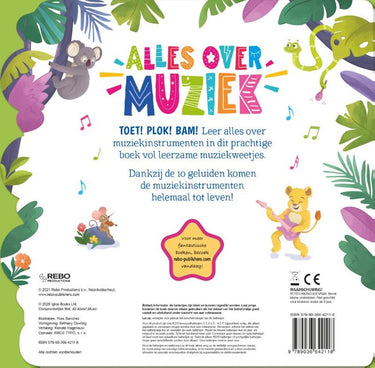 Rebo publishers geluidenboek: alles over muziek. 3+