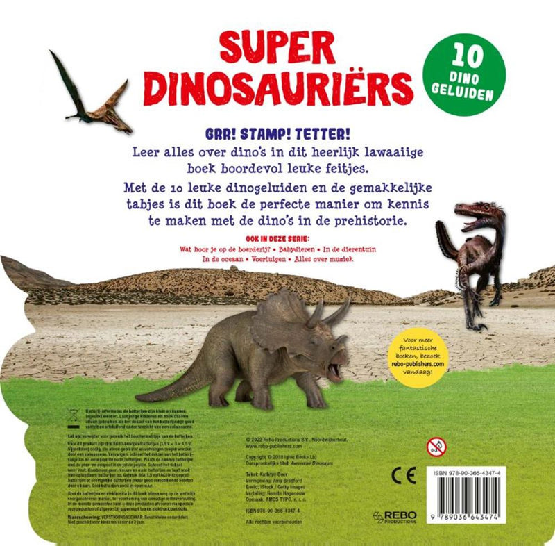 Load image into Gallery viewer, Rebo publishers geluidenboek: super dinosauriërs. 10 gel
