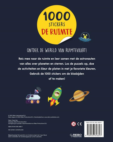 Stickerboek:de ruimte - 1000 stickers 3+