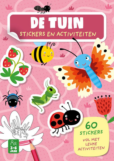Stickerboek de tuin - 60 stickers. 3+