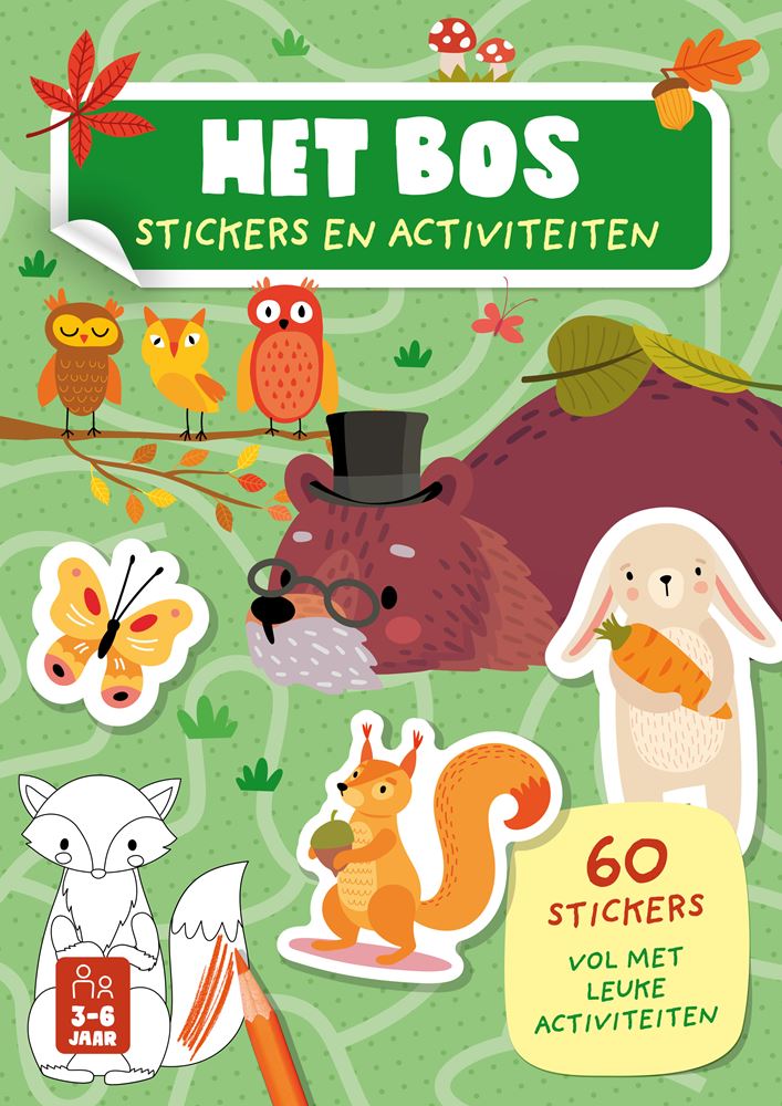 Load image into Gallery viewer, Stickerboek het bos - 60 stickers. 3+
