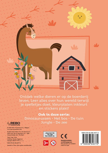 Stickerboek boerderij - 60 stickers. 3+