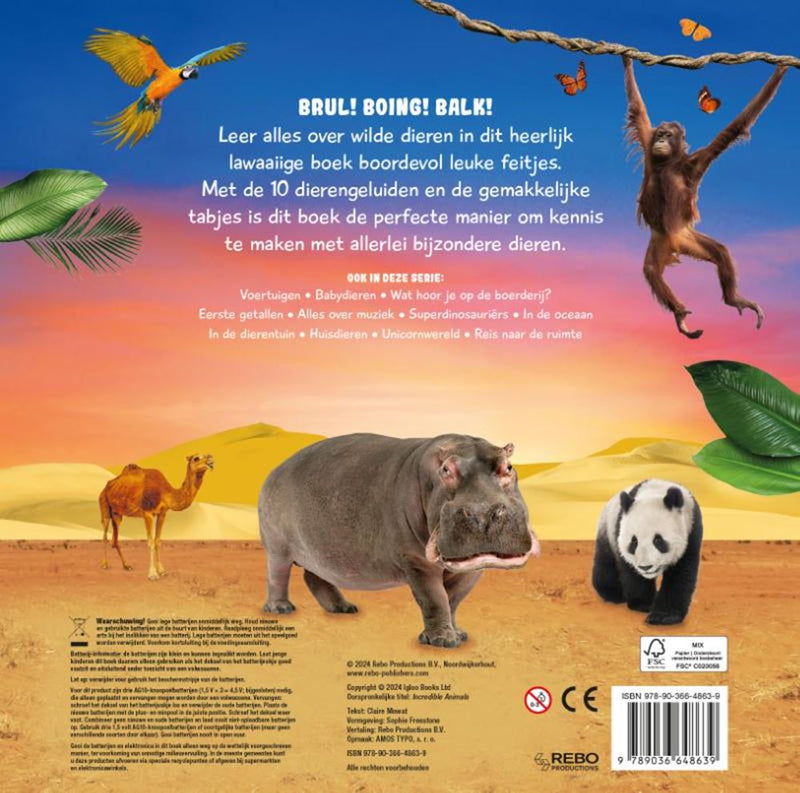 Load image into Gallery viewer, Wilde dieren - 10-geluidenboek 3+
