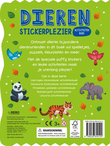 Rebo publishers dieren – stickerplezier activiteitenboek