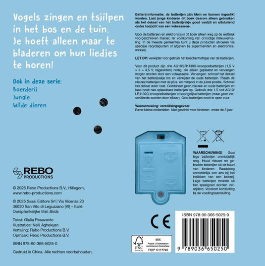 Rebo publishers vogels - wat hoor ik daar? - 6 geluiden