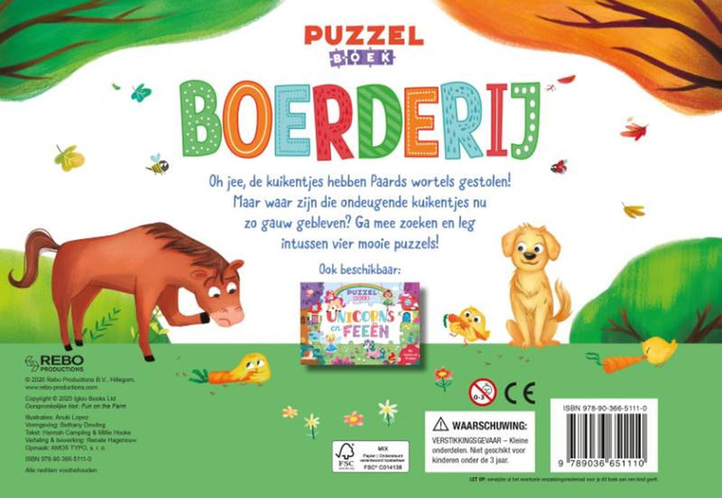 Load image into Gallery viewer, Boerderij - puzzelboek 4+
