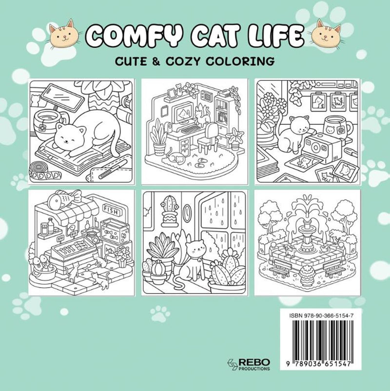 Load image into Gallery viewer, Rebo publishers comfy cat life - cute cozy coloring 6+
