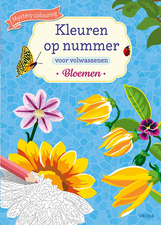 Deltas kleuren op nummer voor volwassenen - bloemen