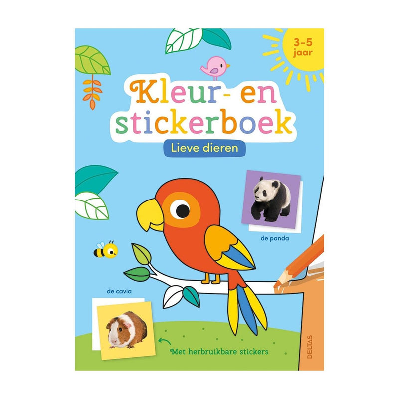 Load image into Gallery viewer, Deltas lieve dieren kleur- en stickerboek - 3-5 jaar
