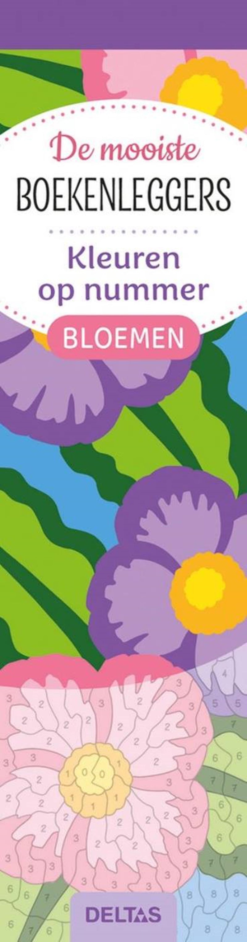 Load image into Gallery viewer, Deltas de mooiste kleurboekenleggers kleuren op nummer bloemen
