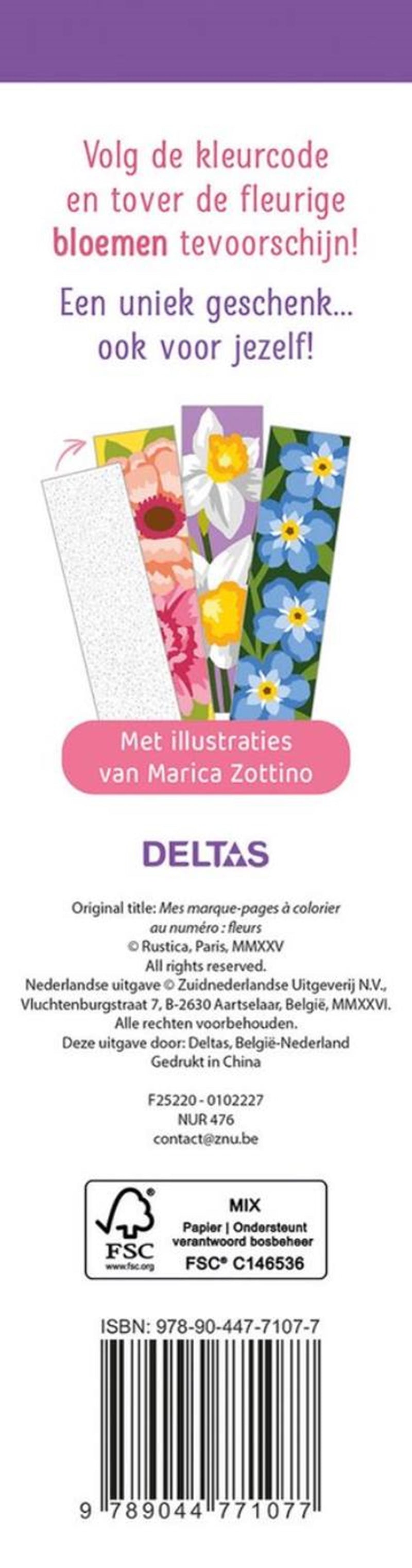 Load image into Gallery viewer, Deltas de mooiste kleurboekenleggers kleuren op nummer bloemen
