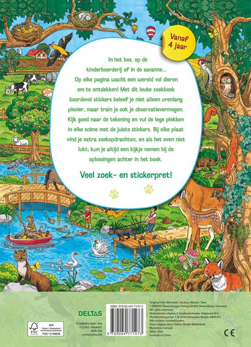 Load image into Gallery viewer, Deltas mijn leuke zoekboek met stickers - dieren
