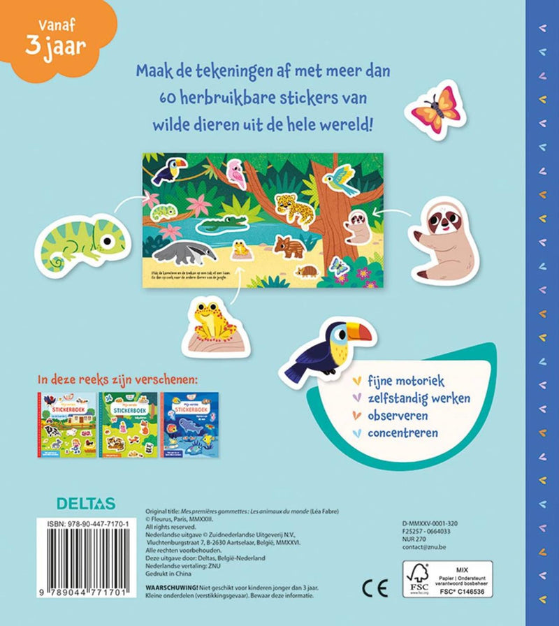 Load image into Gallery viewer, Deltas mijn eerste stickerboek kleine handjes dieren van de wereld

