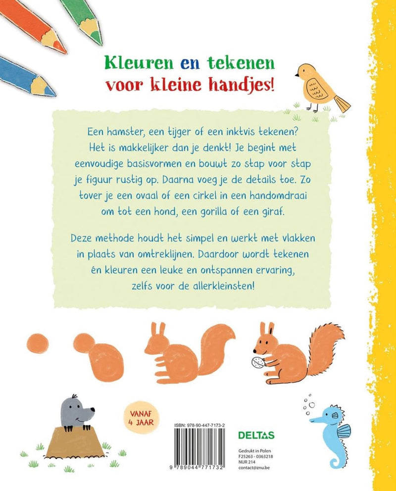 Load image into Gallery viewer, Deltas mijn eerste tekenboek - vrolijke dieren
