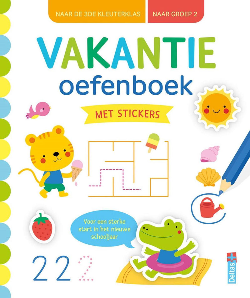 Load image into Gallery viewer, Deltas vakantie oefenboek met stickers naar groep 2
