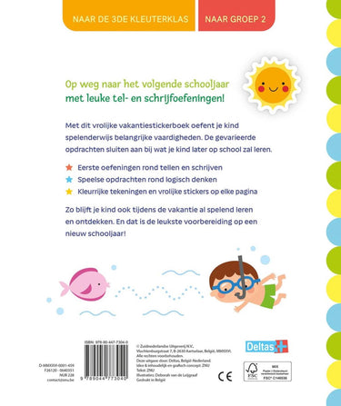 Deltas vakantie oefenboek met stickers naar groep 2