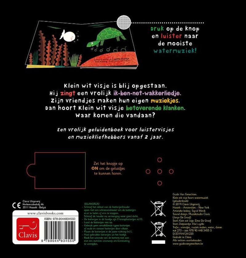 Load image into Gallery viewer, Klein wit visje hoort watermuziek. 2+

