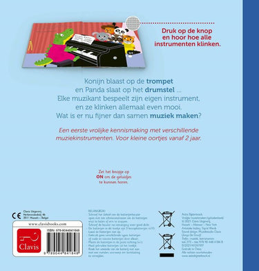 Geluidenboek: vrolijke muziekmakers. 2+