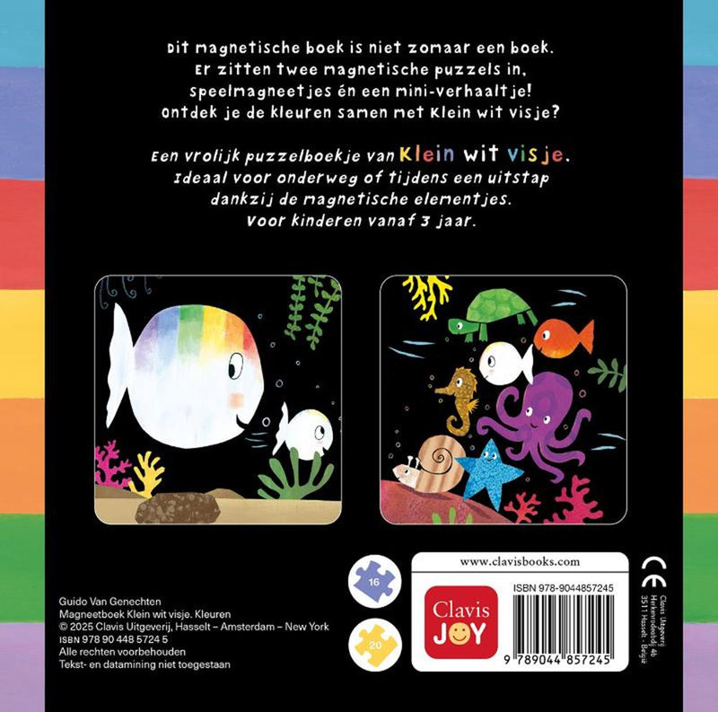 Load image into Gallery viewer, Magneetboek klein wit visje. 3+
