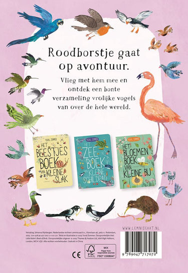 Kartonboekhet vogelboek van roodborstje.