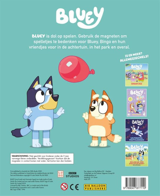 Bluey: laten we buiten spelen! magneetbo