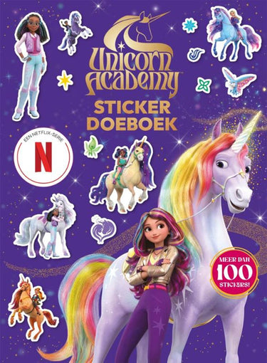 Big balloon unicorn academy sticker doeboek 4+