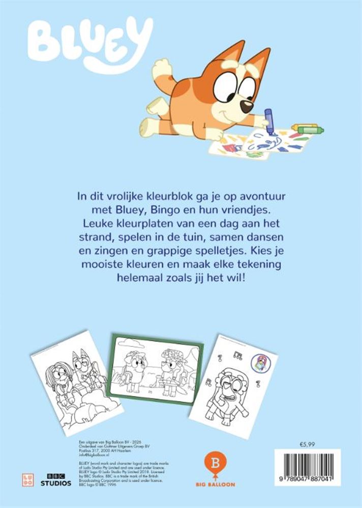 Load image into Gallery viewer, Bluey's kleurblok 3+
