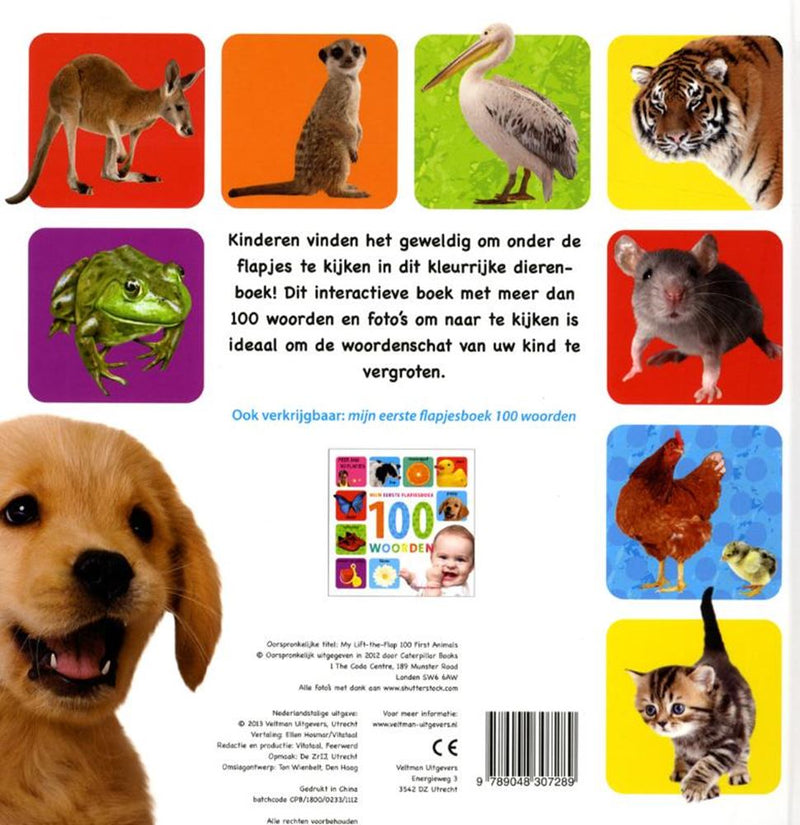 Afbeelding laden in galerijviewer, Mijn eerste flapjesboek 100 dieren. 1+
