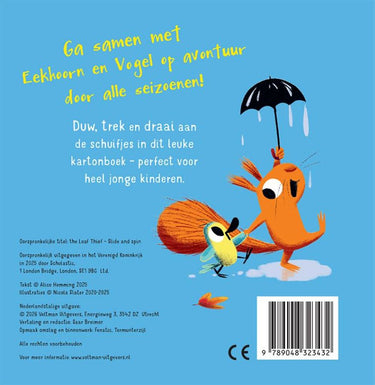 Kartoeekhoorn en vogel - schuif draai